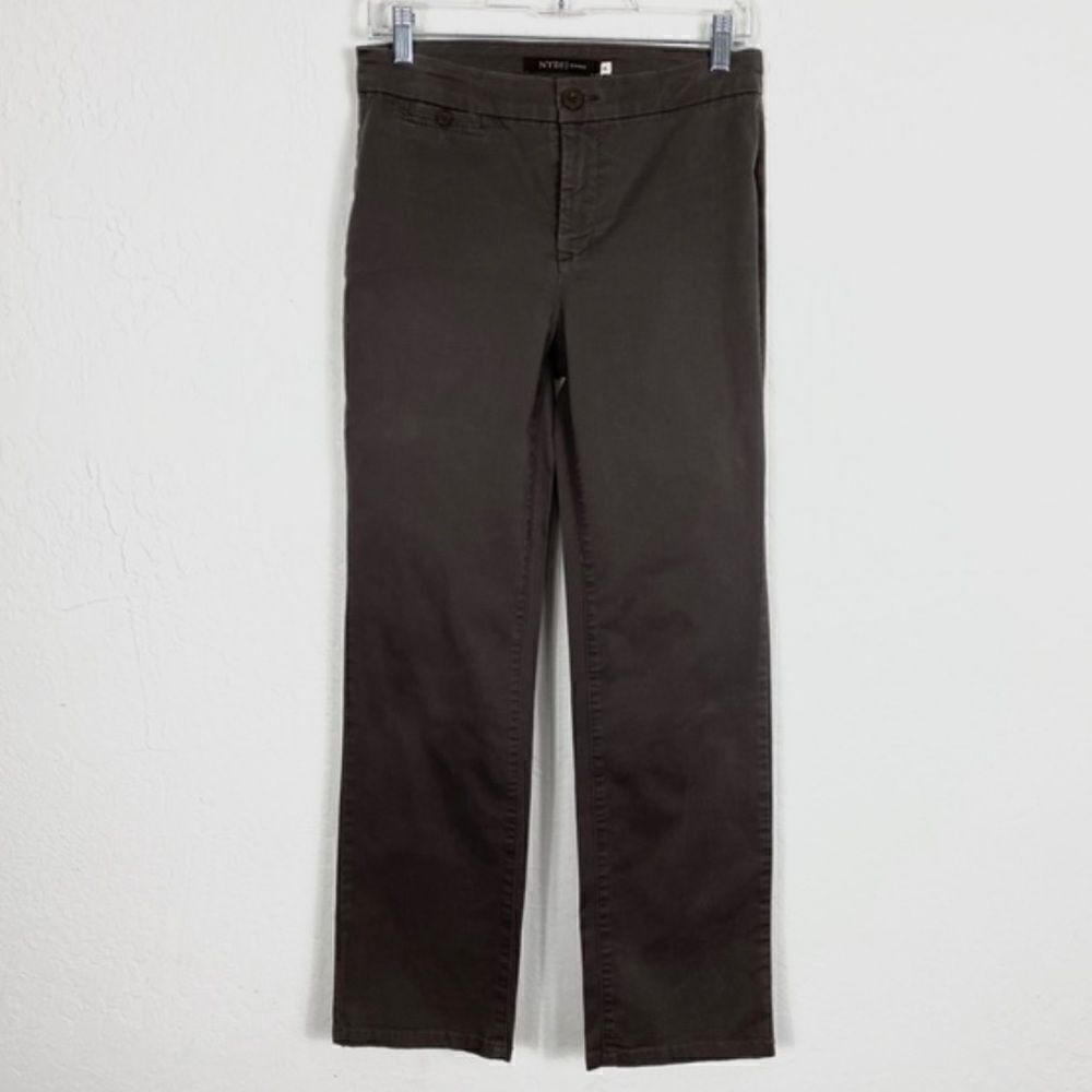 NYDJ Dark Grey High Rise Chino Trouser Pants